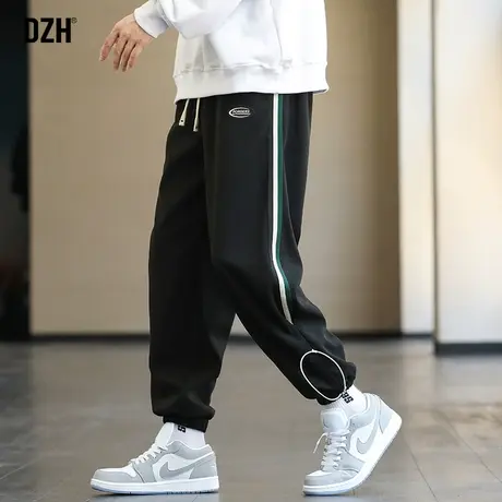 DZH男士华夫格男裤春夏款休闲卫裤潮牌男秋季运动裤宽松抽绳束脚商品大图