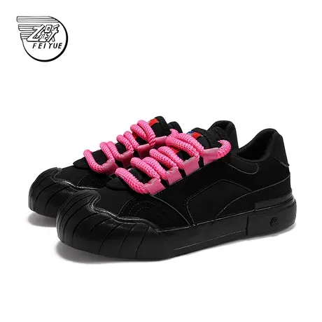 feiyue/飞跃厚底休闲鞋女2024春季新款运动板鞋拼色百搭面包鞋998商品大图