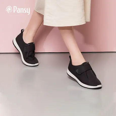 Pansy盼喜日本女鞋宽胖脚拇外翻妈妈鞋轻便防滑魔术贴健步鞋春款商品大图