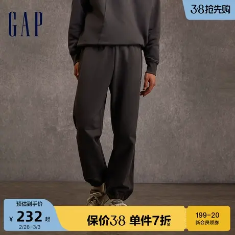 【断码优惠】Gap男女装春秋LOGO高腰宽松休闲束脚裤情侣装810629图片