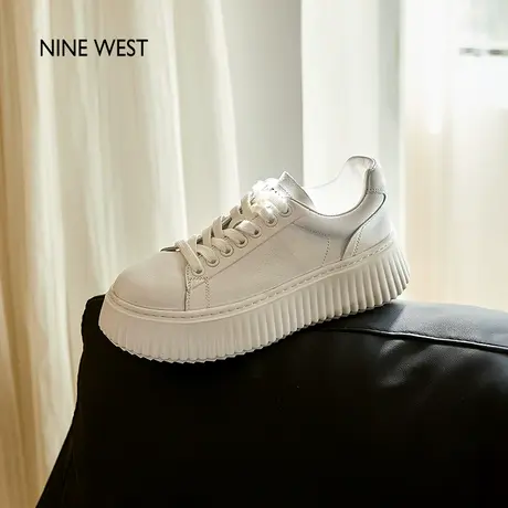 Nine West/玖熙厚底板鞋女2025夏季新款休闲运动饼干鞋百搭松糕鞋图片