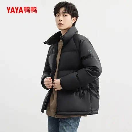【鸭鸭甄选】明星同款羽绒服短男女同款2024冬季运动面包服商品大图