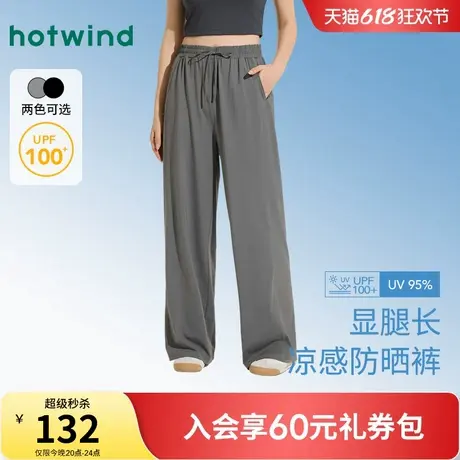 热风防晒裤2025年夏季新款女士直筒防晒裤凉感防紫外线阔腿长裤商品大图