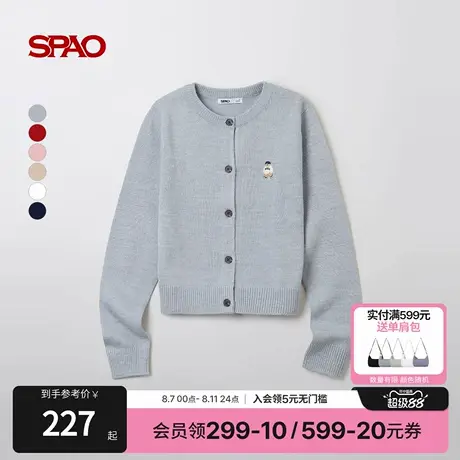 【WOODIE系列】SPAO韩国同款2025年秋季新品女士时尚简约小熊毛衣图片