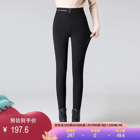 羽绒裤女2023冬新款外穿高腰小脚加厚修身显瘦时尚百搭保暖鹅绒裤商品大图