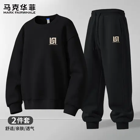 马克华菲运动套装男款秋季复古穿搭一整套男卫衣卫裤男士两件套X图片