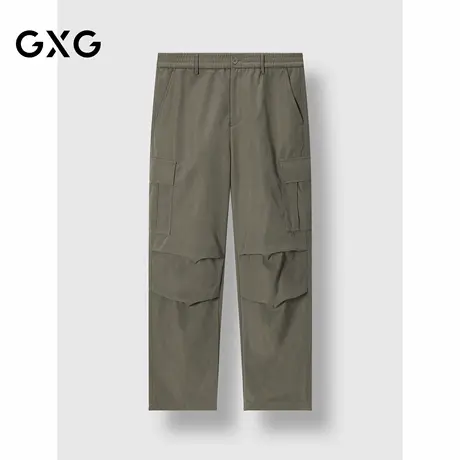 GXG男装 阔腿工装伞兵裤户外休闲长裤膝盖打褶设计 2025冬季新品商品大图