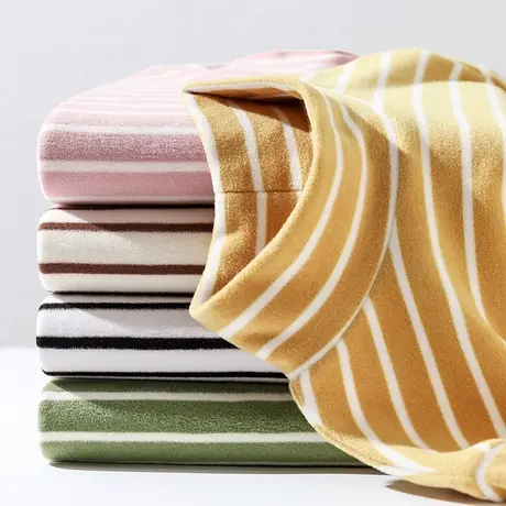 撞色条纹打底衫女秋冬新款中领内搭长袖双面磨毛加绒加厚保暖上衣图片