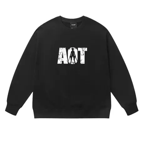 日系动漫联名进击的巨人秋冬圆领卫衣男女潮牌卡通学生加绒上衣商品大图