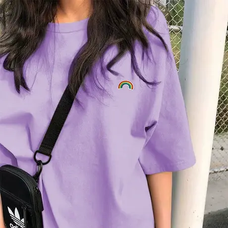 2023年春夏季爆新款设计感小众潮牌女装上衣服ins白色宽松短袖t恤图片