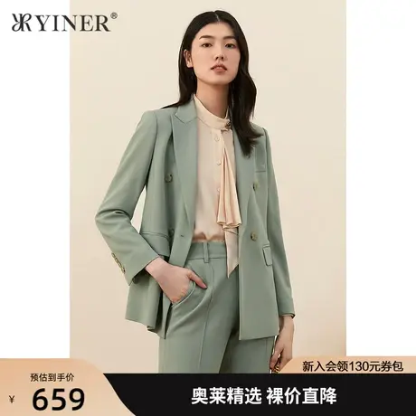 影儿YINER音儿女装2021秋季新款时尚通勤OL西装短外套商品大图