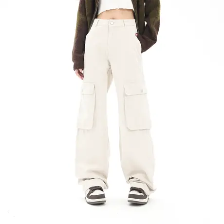 美式工装裤女秋季2023新款宽松oversize直筒裤ins潮牌复古休闲裤图片