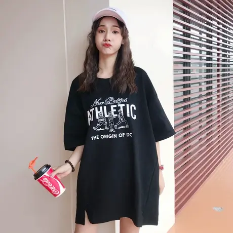 ins短袖t恤女韩版宽松学生怪味慵懒风丧系半袖百搭mschf上衣服潮图片