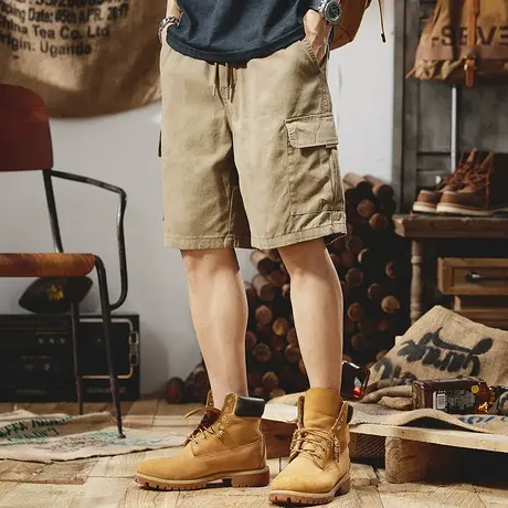 Modi Nick/摩帝尼克男士休闲百搭工装五分裤宽松夏季薄款直筒短裤商品大图