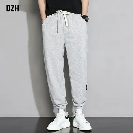 男士休闲灰色卫裤美式高街男束脚宽松2023新款针织小脚运动裤秋季商品大图