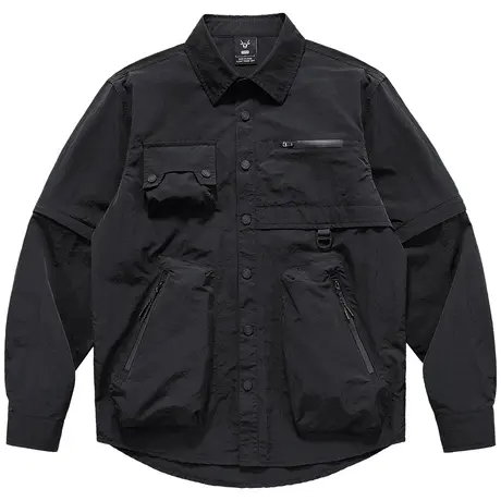 VIP机能长袖衬衫外套男户外工装多口袋可拆卸两穿设计感速干衬衣商品大图