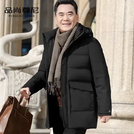 中老年爸爸羽绒棉服冬装加厚大口袋休闲连帽男士棉衣外套2022新款商品大图