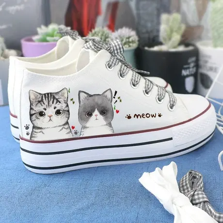 内增高帆布鞋小白鞋女鞋新款厚底松糕休闲鞋学生韩版运动鞋板鞋女图片