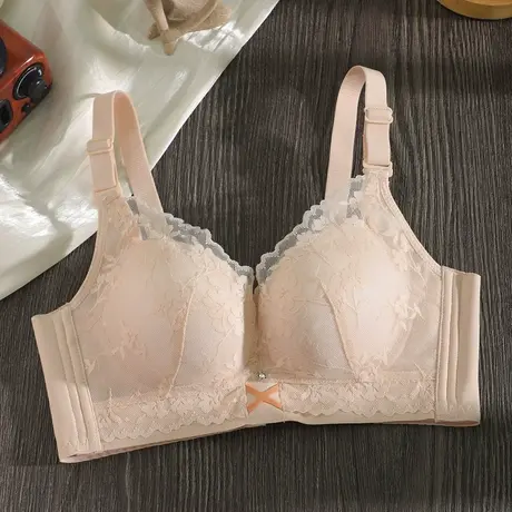 内衣女小胸聚拢加厚不空杯收副乳无钢圈蕾丝性感超厚平胸显大文胸图片