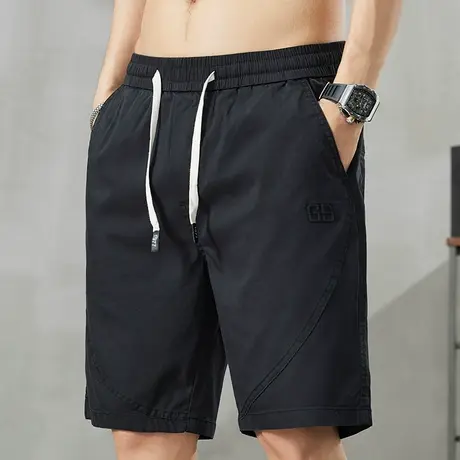 夏天冰丝休闲短裤男士宽松紧腰五分运动中裤衩子夏季薄款工装男生商品大图