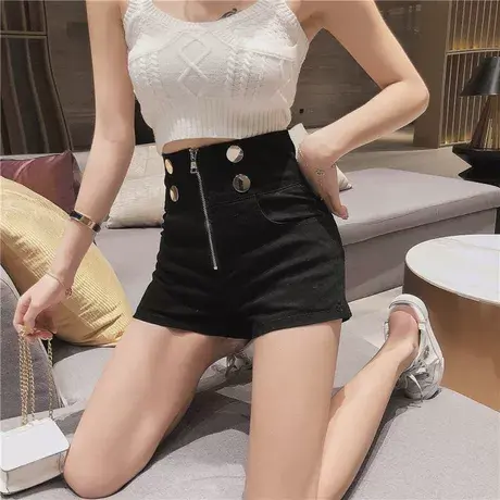 弹力短裤女2024年春夏新款韩版高腰显瘦女裤修身短裤百搭直筒裤子商品大图