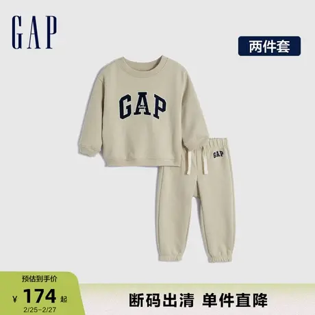 【断码优惠】Gap婴儿秋冬抓绒卫衣束脚裤柔软亲肤运动套装784541商品大图