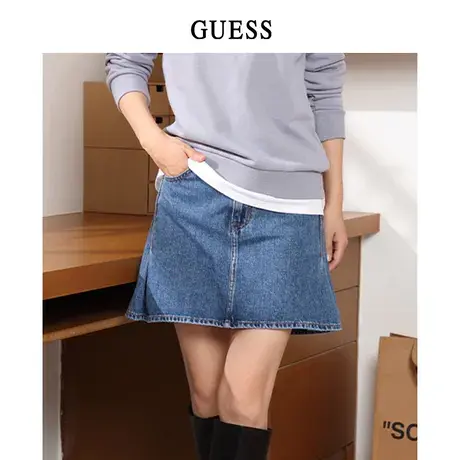 【秀智明星同款】GUESS女士时尚牛仔半身裙-YM3D0573图片