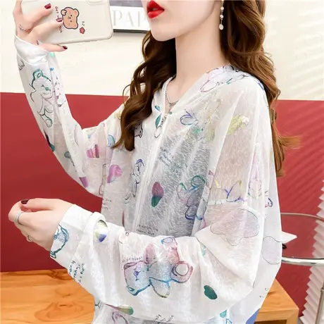 户外透气防晒衣女夏季韩版宽松大码冰丝薄款时尚休闲防晒服外套潮商品大图