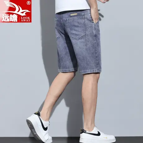 夏季薄款牛仔短裤男士宽松直筒男裤2023新款休闲中裤弹力五分裤子商品大图