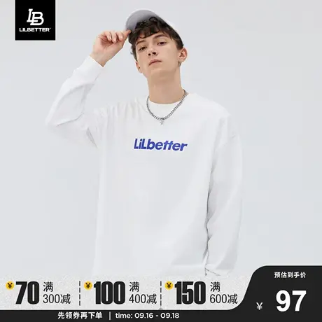 Lilbetter长袖T恤男2023百搭学生上衣潮流宽松男装新款圆领体恤LB商品大图