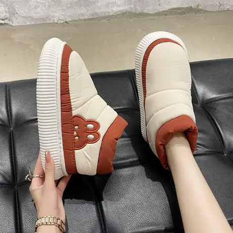 棉拖鞋女包跟冬季居家室内月子鞋厚底情侣加绒保暖家用棉鞋可外穿商品大图