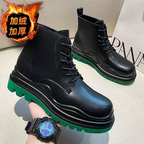 冬季加绒雨鞋男款时尚钓鱼水鞋厨房防滑防水鞋工地高筒棉雨靴男士商品大图