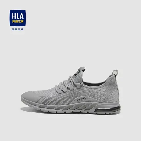 HLA/海澜之家纯色系带布鞋流畅胶印透气时尚潮流运动休闲鞋子男商品大图