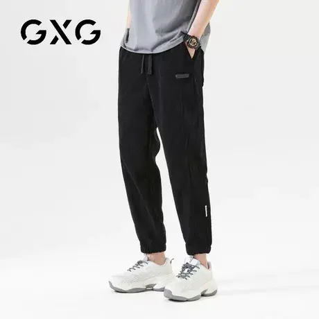 【新品】GXG男装 23秋季新品时尚抽绳款休闲裤男士百搭束脚卫裤图片