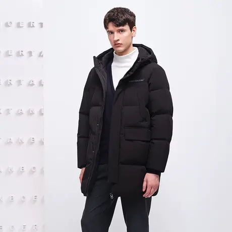 坦博尔2022新款羽绒服男连帽中长款休闲保暖经典舒适百搭秋冬外套图片