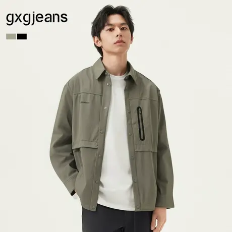 gxg.jeans男装 多色口袋设计工装户外翻领长袖衬衫 25年春新品商品大图