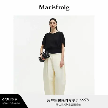 【精简衣橱】Marisfrolg玛丝菲尔2025夏新款茧型黑色气质针织上衣商品大图