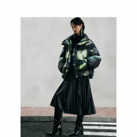 子苞米冬季新款时尚设计感短款廓形女式羽绒服商品大图