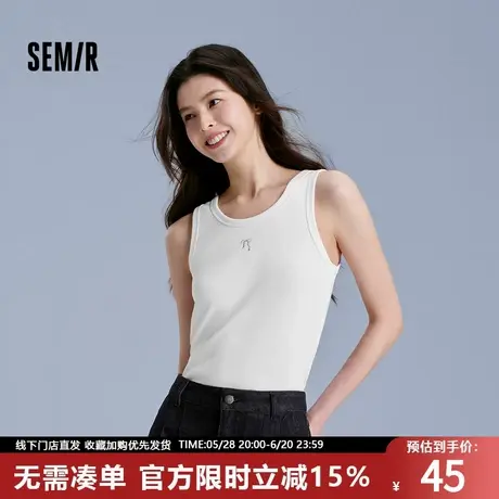 森马背心女短款蝴蝶结温柔夏季2025新款时尚紧身绣花马甲上衣百搭图片