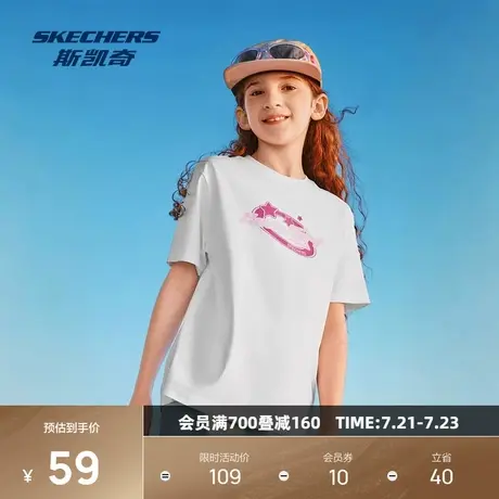 斯凯奇2025夏季新品男女通用圆领短袖直筒型柔软舒适运动休闲T恤图片