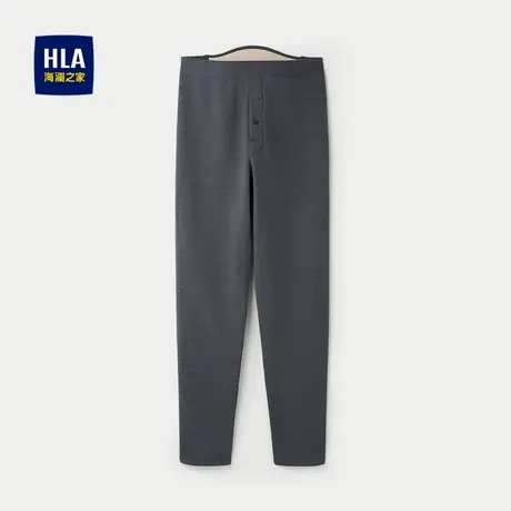HLA/海澜之家加绒加厚秋裤含羊毛护膝贴片远红外保暖打底裤子男商品大图