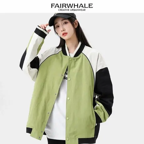 马克华菲美式棒球服外套女春秋2025新款宽松学生休闲运动夹克上衣图片