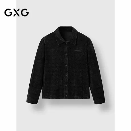 GXG男装 雪尼尔提花潮流翻领休闲夹克外套 2024冬季品商品大图