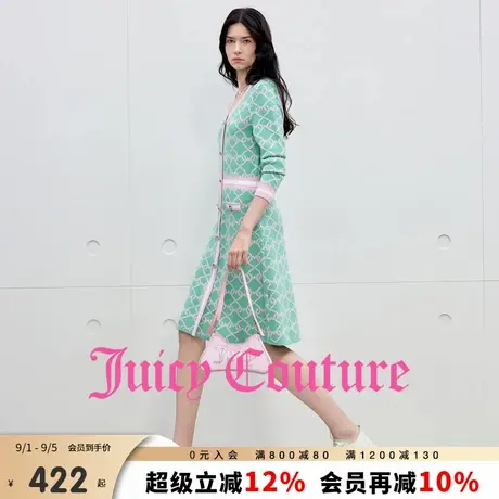【含绵羊毛】Juicy Couture橘滋连衣裙女25年秋新款撞色提花裙子图片