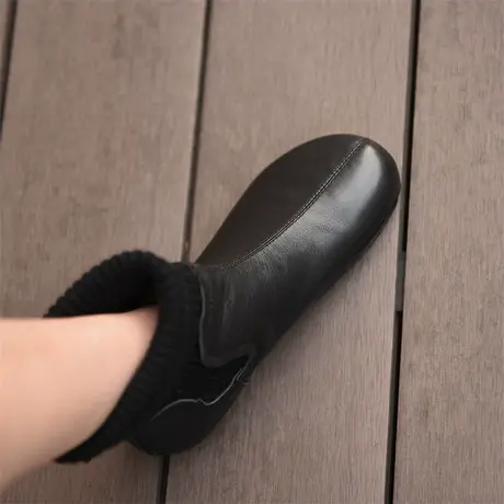 Artmu阿木原创复古弹力靴显瘦切尔西短靴平底单靴针织中筒靴新款图片