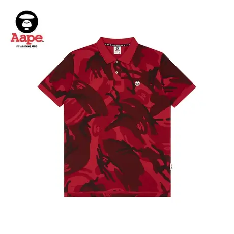 Aape男装春夏米字旗猿颜徽章潮流迷彩多色POLO衫0260XXC图片