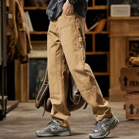 裤子男款时尚潮流百搭裤子男多口袋小直筒休闲裤户外长裤男休闲商品大图