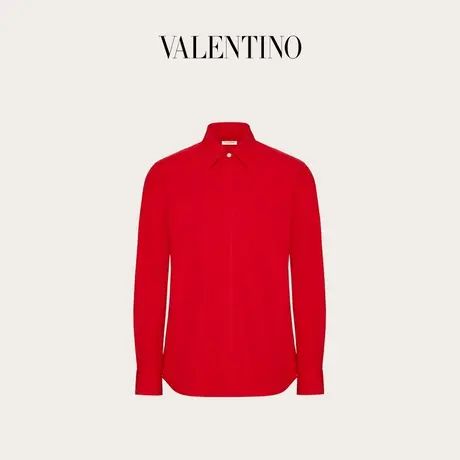 【季末优惠】华伦天奴VALENTINO男士重磅棉府绸长袖衬衫图片