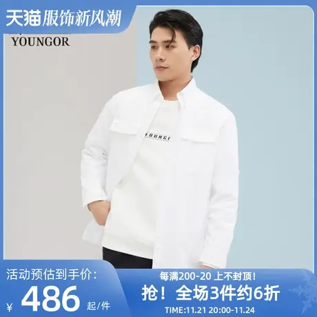 雅戈尔奥莱 商场同款男士长袖衬衫秋季新款官方商务休闲上班衬衫商品大图