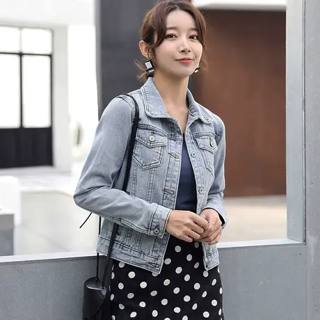 牛仔外套女春秋短款韩版修身显瘦学生长袖新款大码牛仔服上衣图片